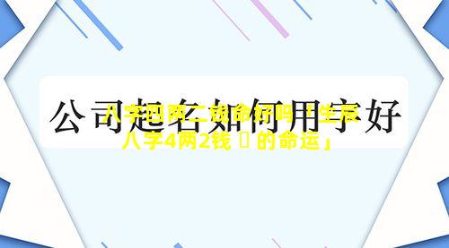 八字四两二钱命好吗「生辰八字4两2钱 ☘ 的命运」